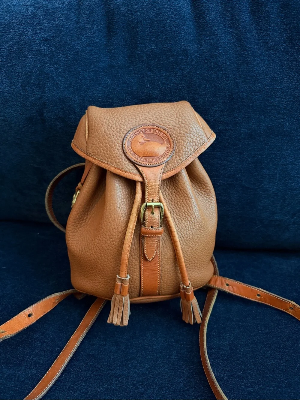 Dooney & Bourke Vintage All Weather Leather Small Backpack Cognac Brown